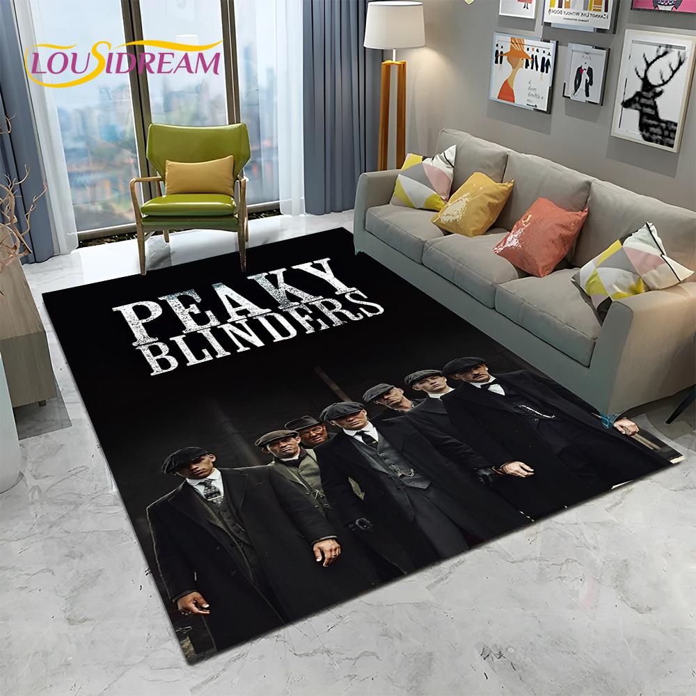 HD Tommy Shelby 3D P-Peaky Blinders Carpet Rug for Home Living Room Bedroom Sofa Doormat Decor,kids Area Rug Non-slip Floor Mat