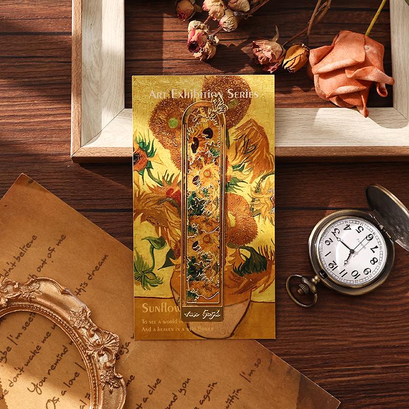 Van Gogh Retro Oil Painting Metal Bookmark - Exquisite Cultural Gift for Students