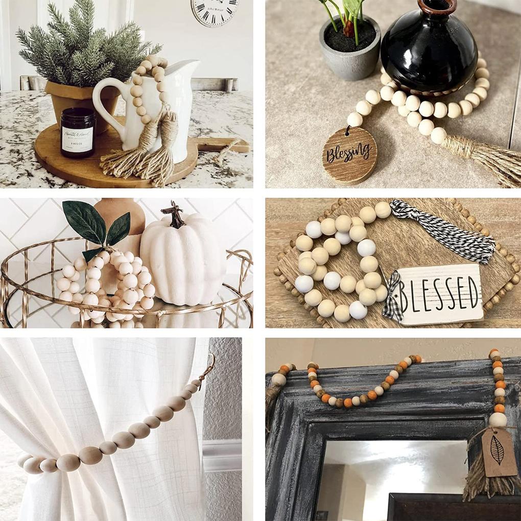 Wood Separation Beads DIY Decoration Spacer Balls Pocket-Size Sewing Bead Set Bracelet Charms Jewelry Handmade Needlework