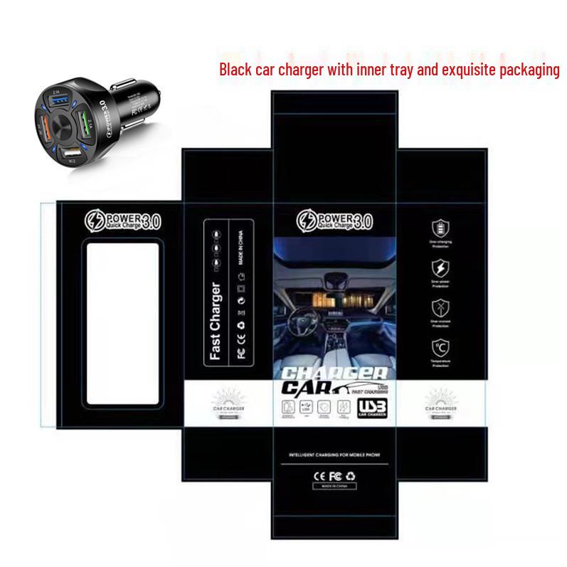 7A 35W QC3.0 4-Port USB Fast Car Charger for Mobile Phones