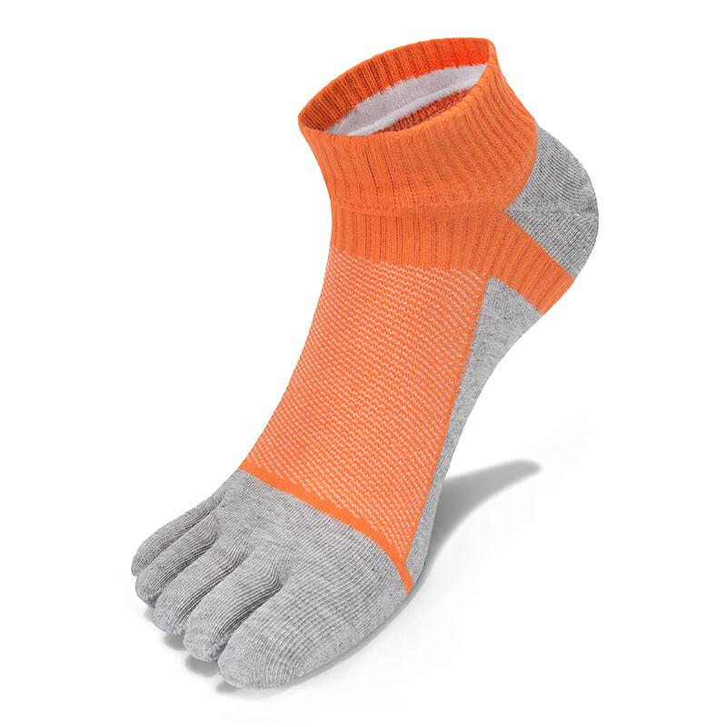 TFO Competition-Grade Five-Toe Outdoor Socks, Durable Hiking Socks, Sports Running Toe-Separated Socks 2202419 Men's Orange-Red Color