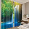 2Pcs Woodland Shower Curtain A Waterfall In Asia Thailand Jungle Of Tropic Plants And Trees Tourist Attraction Living Room