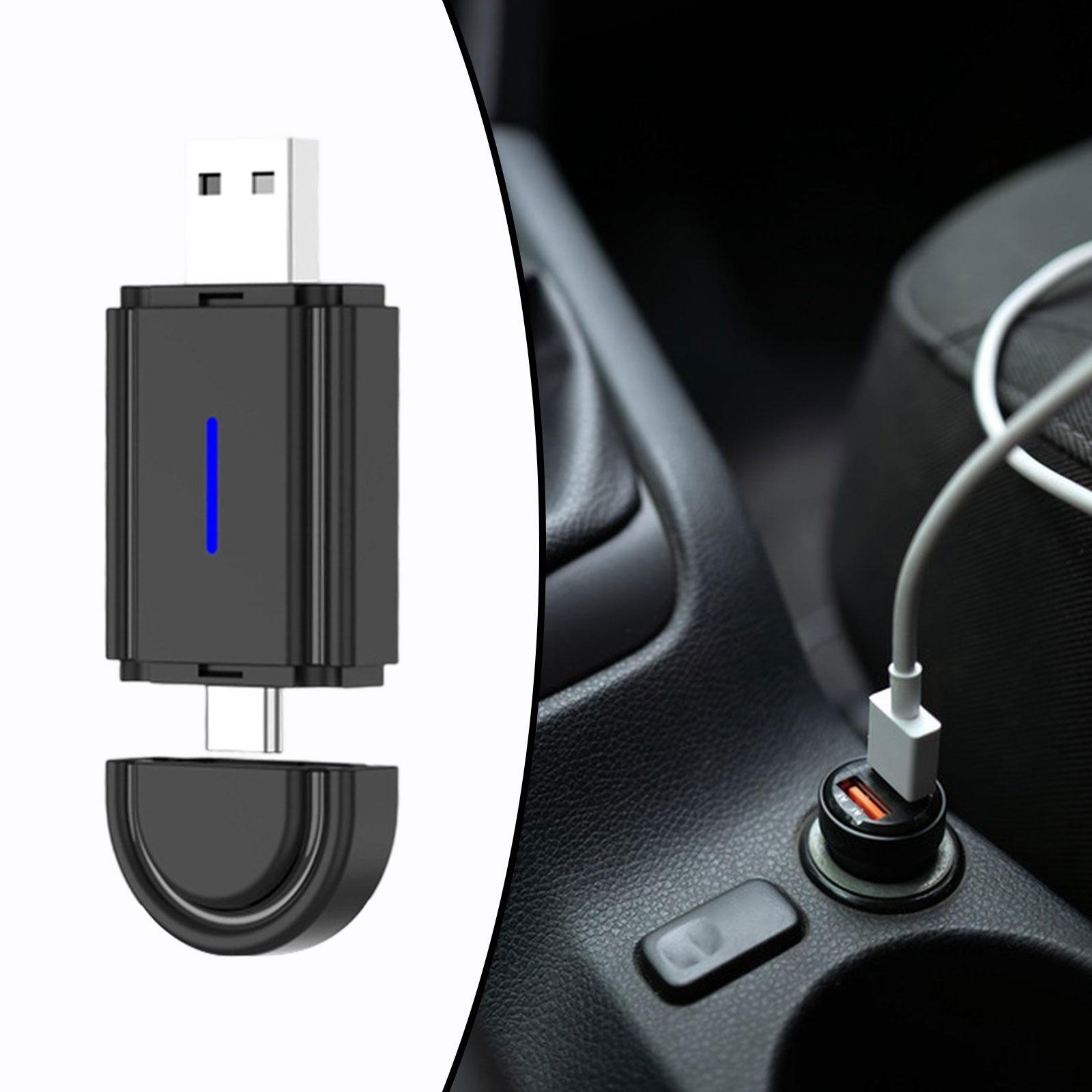 

2 in 1 No Wire Car Adapter,Converts Wired to Wire,Audio Video Equipment Compact USB Type C