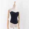 Women's Strapless Corset Tube Top Slim Fit Solid Sleeveless Crop Cami Blouse