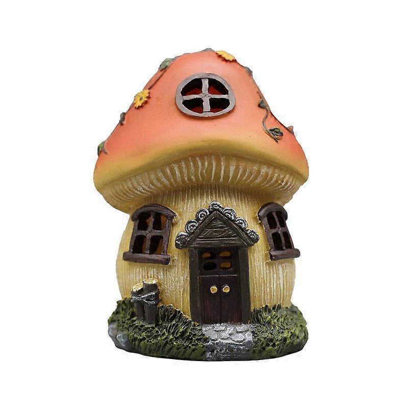 Solar Lamp Mushroom House Shape Lamp Outdoor Garden Waterproof Garden Lamp Lawn Lighting Ornaments