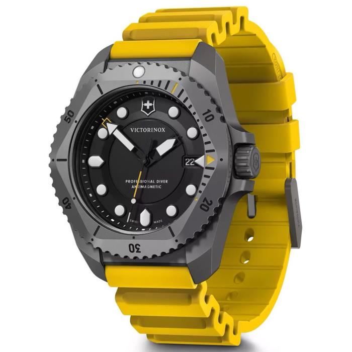 Montre - VICTORINOX - Dive Pro 241992 - Quartz - Titane - Bracelet Caoutchouc Jaune