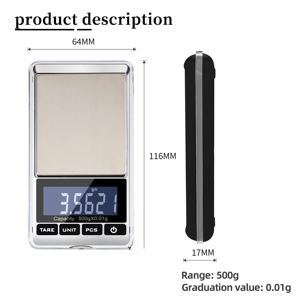 Electronic Jewelry Scale Balance Gram Scale 0.01 / 0.1g Accuracy for Gold Precision Mini Pocket Scale Kitchen Weight Scale