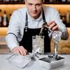 Stainless Steel Ice Cube Tray with Lever Handle Large Cubes Mold Whiskey Cocktail Ice Maker Vintage Inspired Kitchen Bar Essential