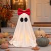 Halloweenfest Spökdekor LED-dekoration, Rosa Rosett Bordsdekoration, Mjukt Hakarfritt Tygdekor Hemsökt Hus med Varmt Ljus för Hem Sovrum