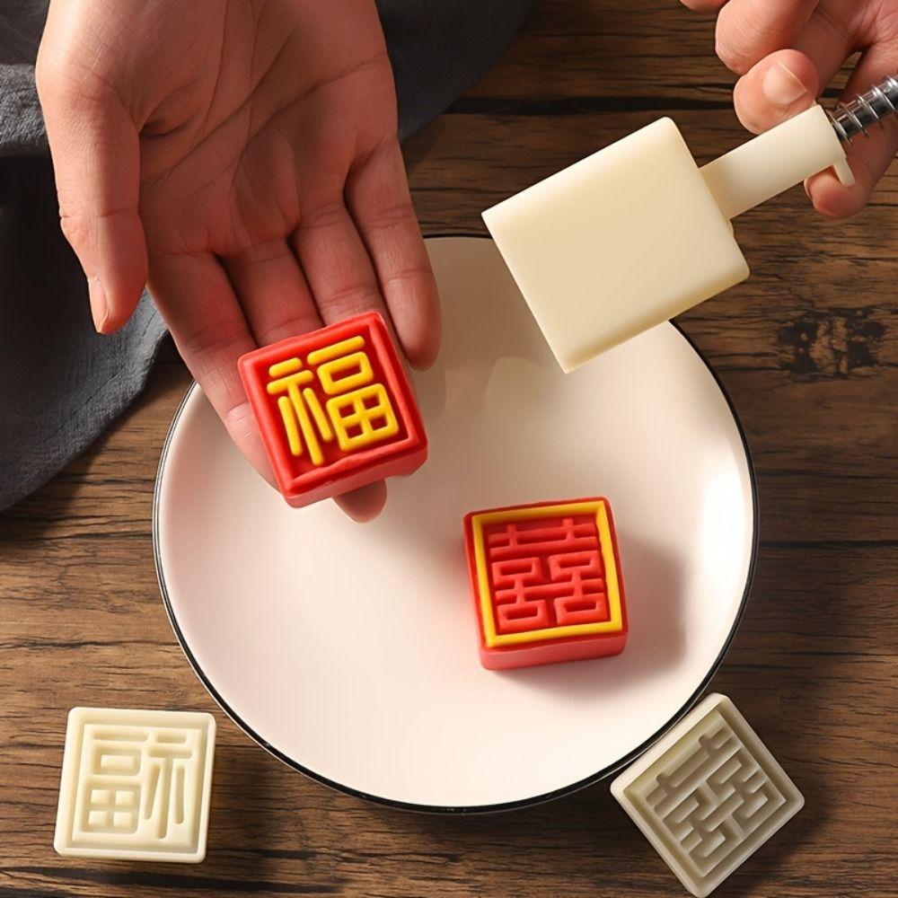 DIY Hand Press Pastry Mold Plastic Moon Cake Maker Baking Tools Moon Cake Mold  Ice Skin Mooncake