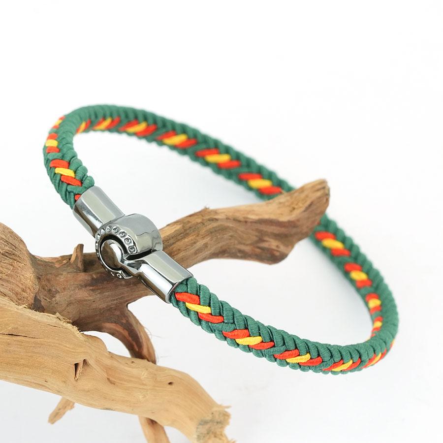 

Noter Germany Flag Braided Bracelet For Men Handmade Woven Rope Wristband Grade A Fabric National Color Bangle Football Fan Gift 18.5cm(7.3inches)