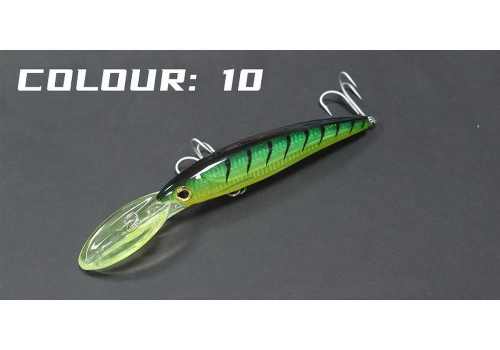 Große Minnow-Köder zum Angeln - Grüne Makrelen-/Thunfischköder, 16CM, 14CM, 12CM