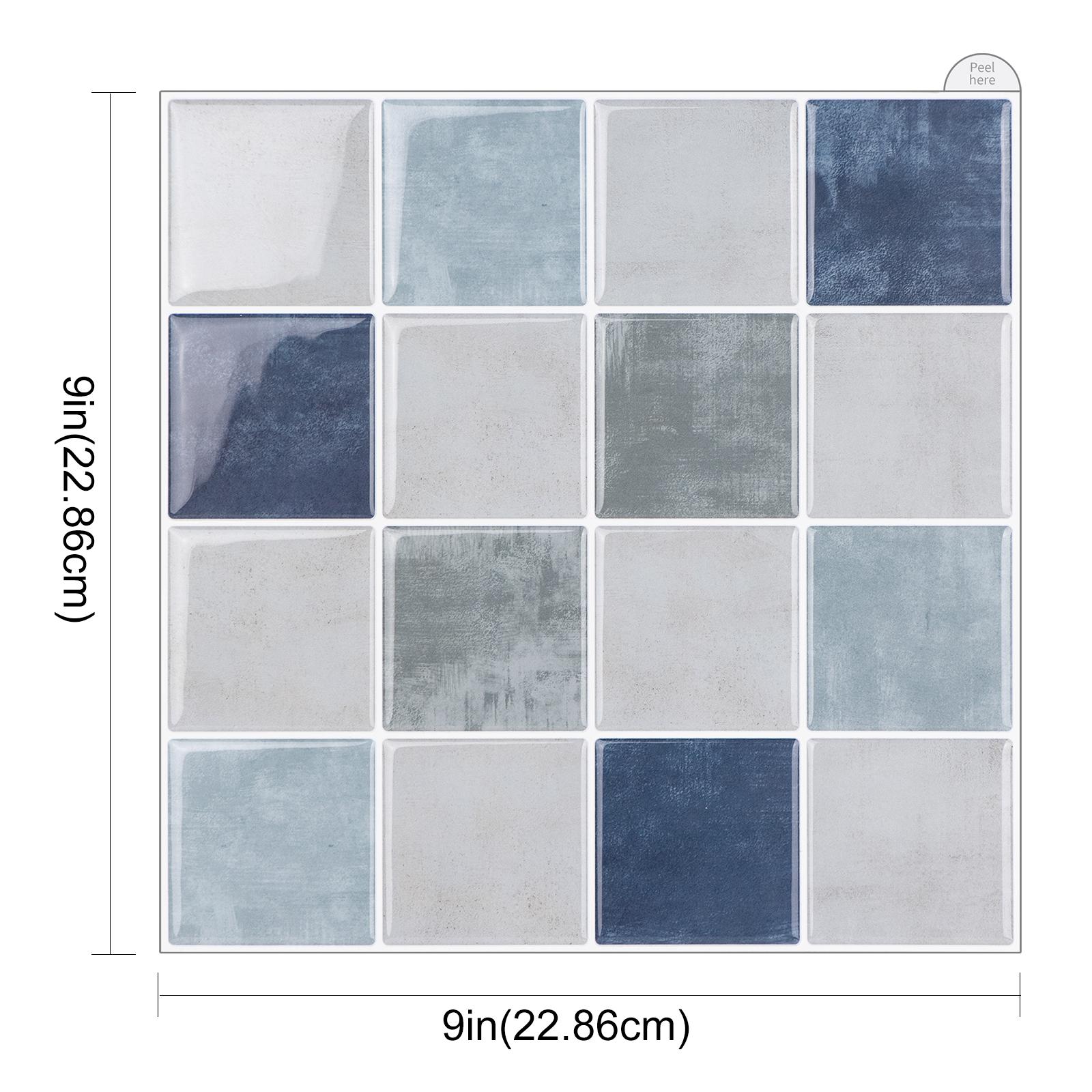 

5/10pcs Peel and Stick Square Wall Sticker 3D DIY Wall Tiles Strong Adhesive Vinyl Wallpaper Easy to Install for Home Renovation 5 Sheets