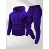 Hot-selling autumn and winter men's solid color hoodie sweater set casual leggings men's printable logo