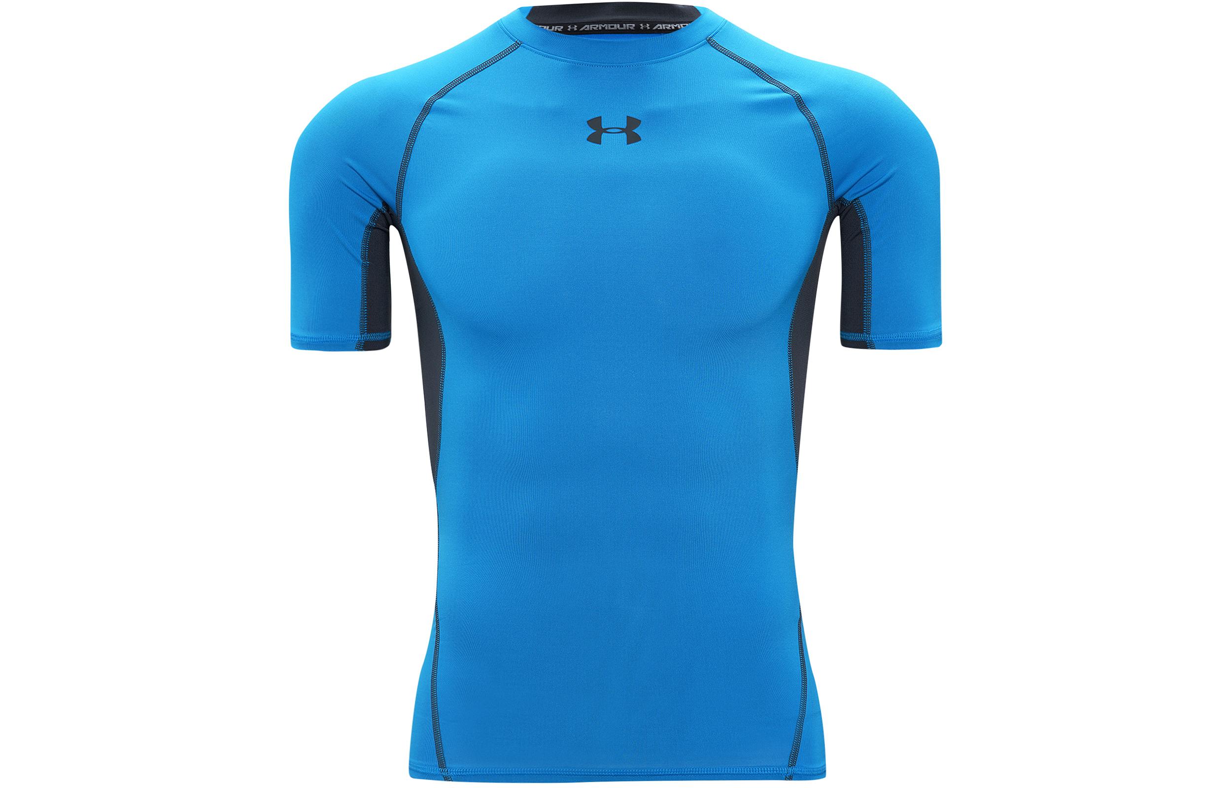Under Armour Mannen Training Compressie T-shirt Blauw 1257468-787 L