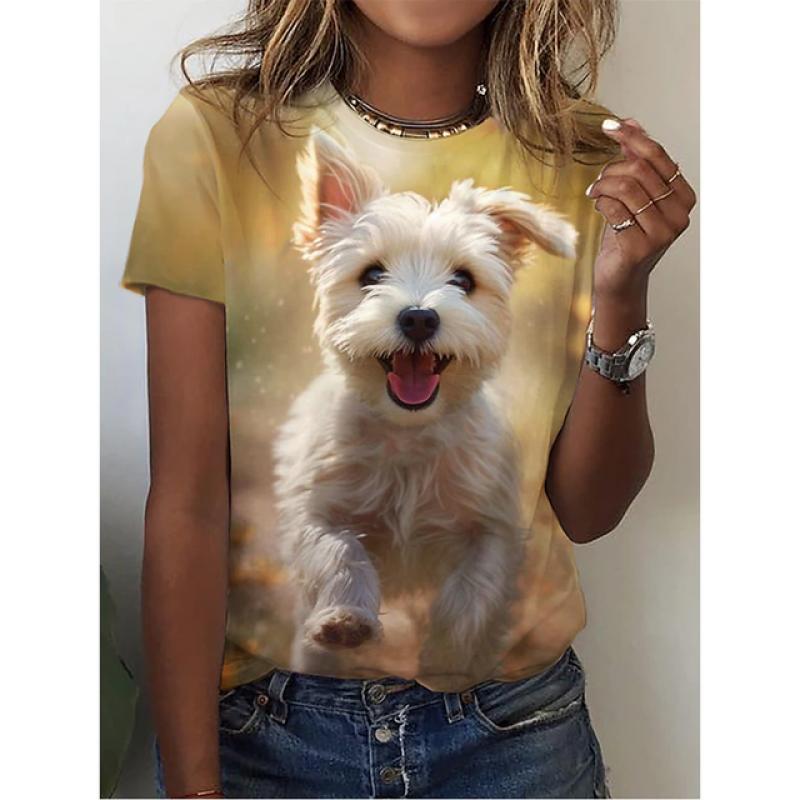 Funny Yorkshire Terrier With Headphone Graphic T-Shirt - Unisex Adult Casual Tee For Summer