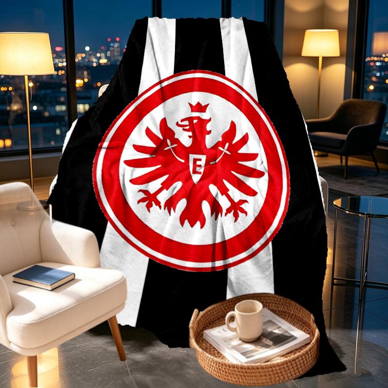 Eintracht Frankfurt Decke mit Aufdruck - Weich & Bequem, für Schlafzimmer, Reisen, Sofa, Heimdekoration - Geburtstags-Weihnachtsgeschenk für Freund