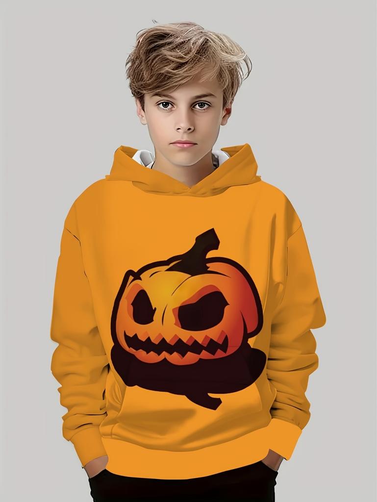 2025 Latest Halloween Series New Pumpkin Head Hoodie 3D Print Autumn Pullover Casual Comfortable Sports Parent-Child Clothing
