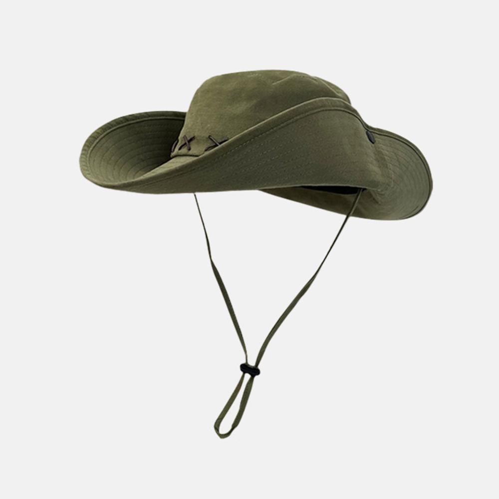Vintage Women Bohemian Cowboy Hat Women Beach Sunscreen Hat Western Style Large Brim Bucket Hat Foldable Cowboy Caps
