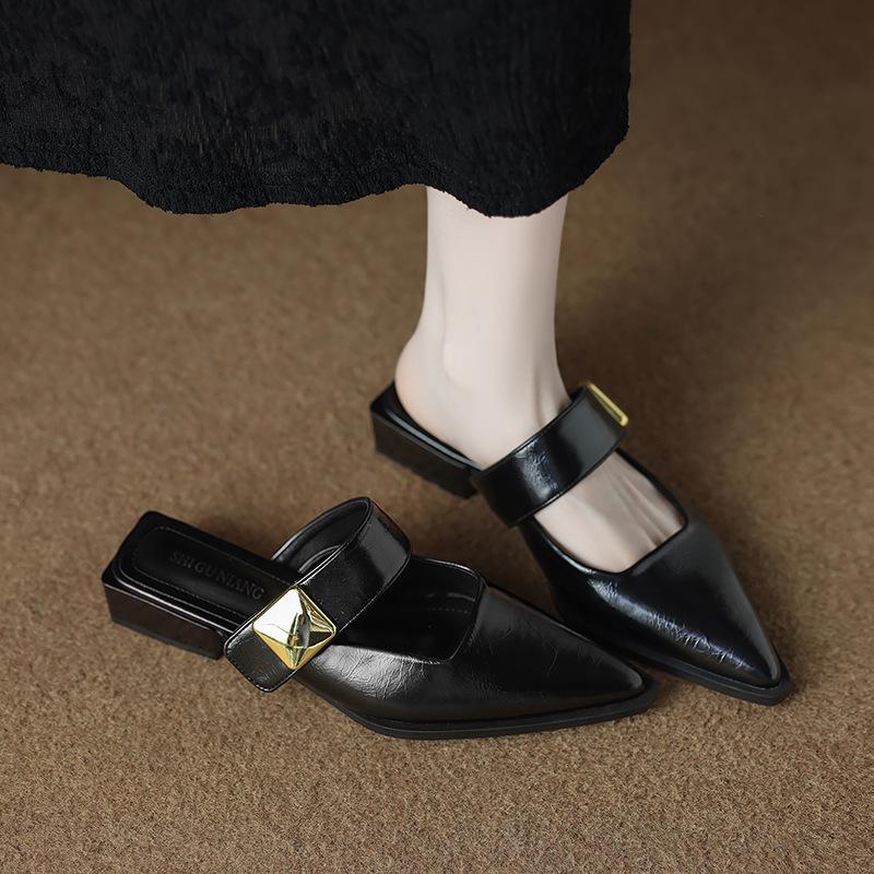73598-17 High-end Inner Height-increasing Sandals Temperament New Bag Head Shoes Women's Summer Low-heeled Versatile Slippers