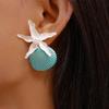 Conch Starfish Stud Earrings Scallop Starfish Pendant Earrings Charms Shell Drop Earrings  Party