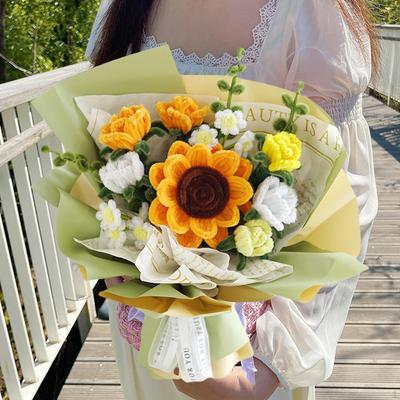 Häkelblumenstrauß, DIY-Simulation, Materialverpackung Künstliche Blumen,