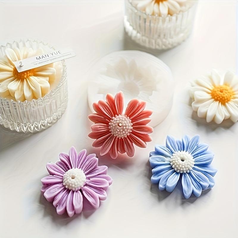 DIY Silicone Candle Mold with Daisy Design, No-Hole and with-Hole Options for Soap, Resin Casting Aromatherapy, Plaster Crafts Home Decor Candle Mold