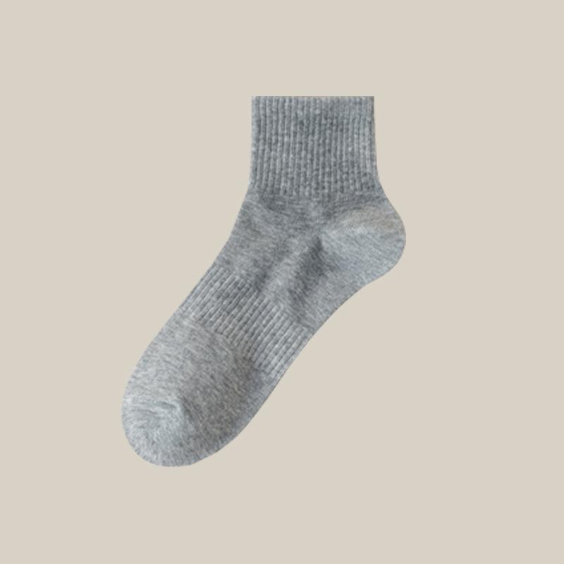 Women's Autumn Mid-calf Socks, Summer Thin Sweat-absorbing and Breathable Cotton Socks, Solid-colored Short Socks, Spring and Autumn Long Calf Socks