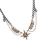 Glimmering Star Wing Pendant Necklace Lightweight Alloy Jewelry Piece For Women Stylish Gift For Special Occasion