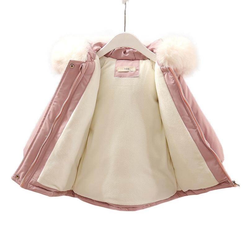 Winter Mädchen Kinderparka Modischer Samt Dick Warmer Mantel