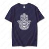 Men Women Hamsa Hand TShirt with Eye Protection Graphic Printed Tees Classic Fashion Cotton Streetwear Unisex Casual Design Tops