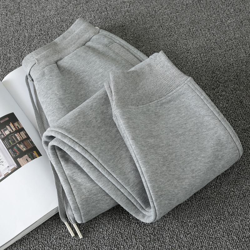 Casual plus Velvet White Spring and Autumn Sports Pants