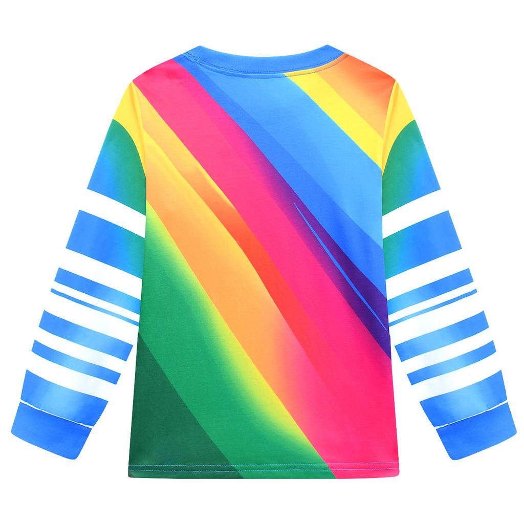 19759 Kinderen Jongens Meisjes Regenboog Roblox Bedrukt Lange Mouwen Ronde Hals T-shirt Broek Trainingsbroek Sets