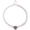 High-End Light Purple Zircon Heart Pendant Necklace