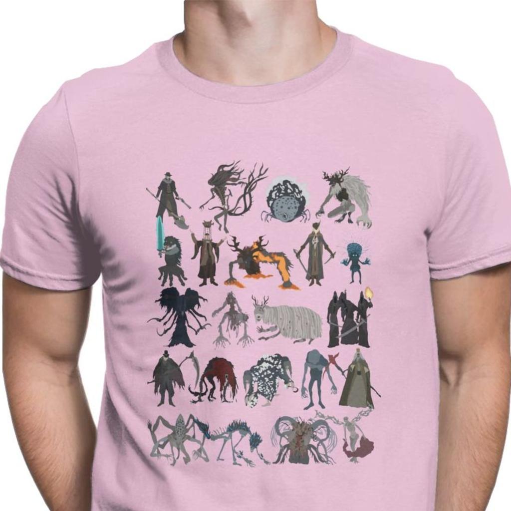 Men Bloodborne Bosses Tshirt Dark Souls Cotton Clothing Novelty Round Neck Tee Shirt Tee Shirts