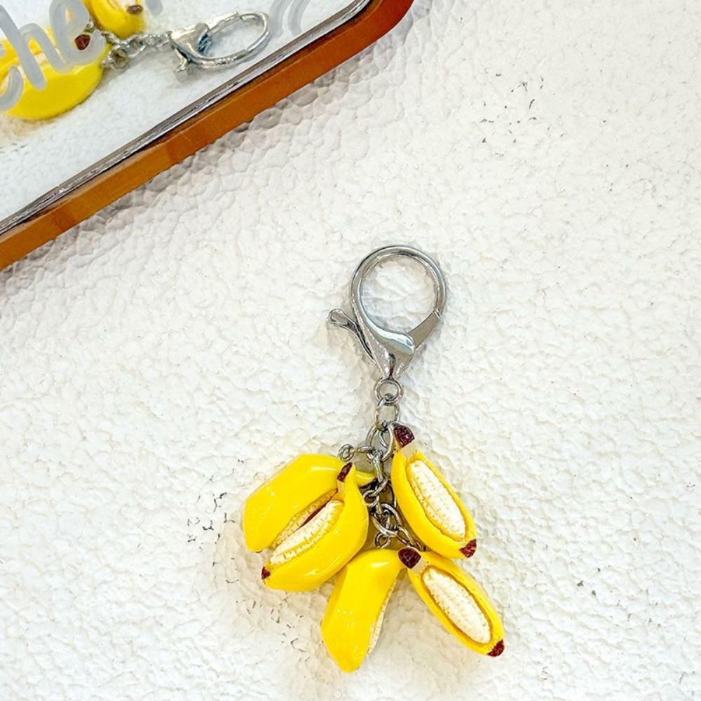 Handmade Style Berry Bag Charm Chunky Beads Resin Key Ring Red Fruit Key Chain Backpack Decor