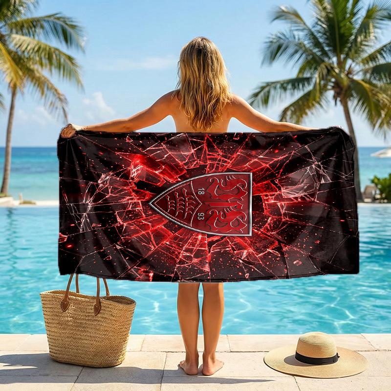 Asciugamano da Spiaggia Calcio VfB Stuttgart Morbida Microfibra Asciugamano Estivo Asciugatura Rapida Assorbente per Spiaggia Piscina Viaggio