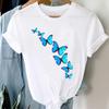 European Size Casual Butterfly Clothing Floral 90s Short Sleeve Women Clothing Fashion Clothes T Tee Top Tshirt Female Print Graphic T-shirt