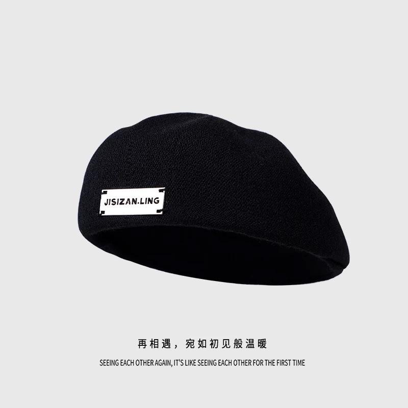 

Берет женский весенне-осенний с большим обхватом головы, для маленького лица, носить задом наперед, шляпа вперед, осенне-зимняя кепка художника, шерстяная шляпа One size adjustable (54-58cm)