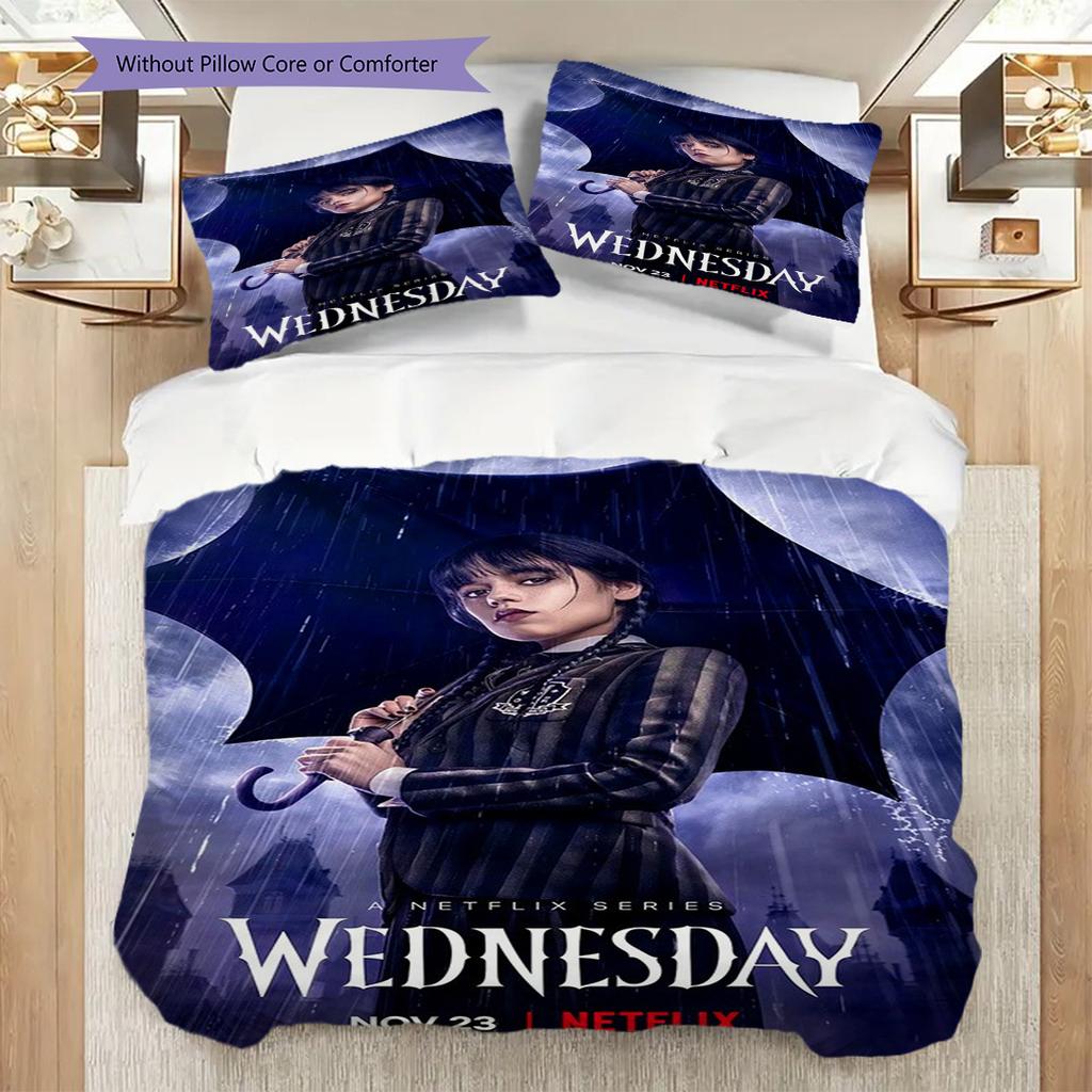 Midnight Whispers Shadows Three-piece set (1 * duvet cover + 2 * pillowcase, without core) 2D Flat Duvet cover and pillowcase Soft and comfortable