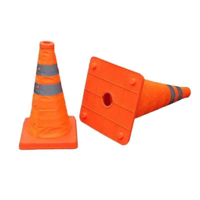 Telescopic Reflective Traffic Cone Barrier for Safety Warning - Foldable and Anti-collision.