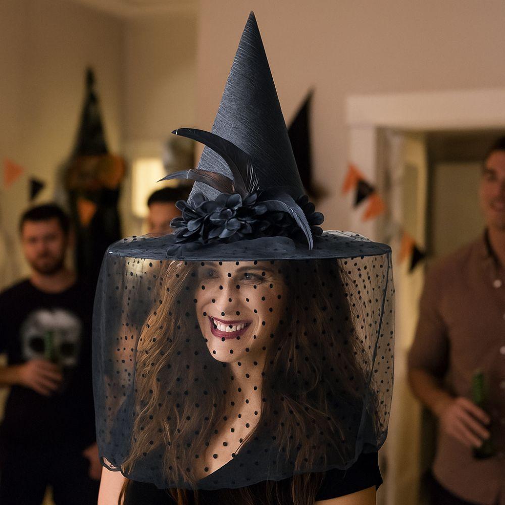 

Gothic Halloween Witch Hat Uniqu Cosplay Hat Headgear Masquerade Hat Halloween Party Purple