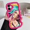 Jewelry Bonney Phone Case for iPhone 17 16 15 14 13 12 11 Air Pro Max Plus Red Soft TPU Wavy Edge Cover