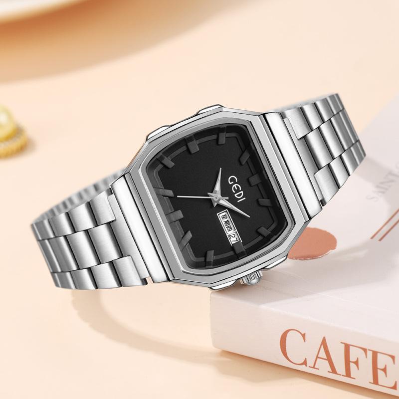 Calendar Steel Belt Women'S Watch Retro Wine Barrel High-End Watch Women'S Waterproof High-Value Quartz Watch