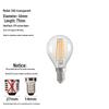 E14 LED Edison Candle Bulb, Warm Light, Flame Tip, C35 Crystal Imitation Tungsten Filament, Retro Super Bright.