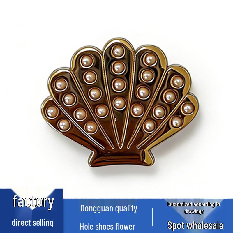 New Metal Pearl Flower Shoe Buckles and Decorations