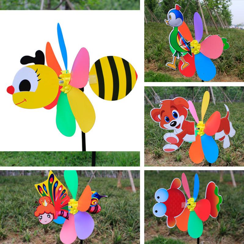 Selg 3D Large Animal Bee Windmill Wind Spinner Whirligig Yard Garden Decor