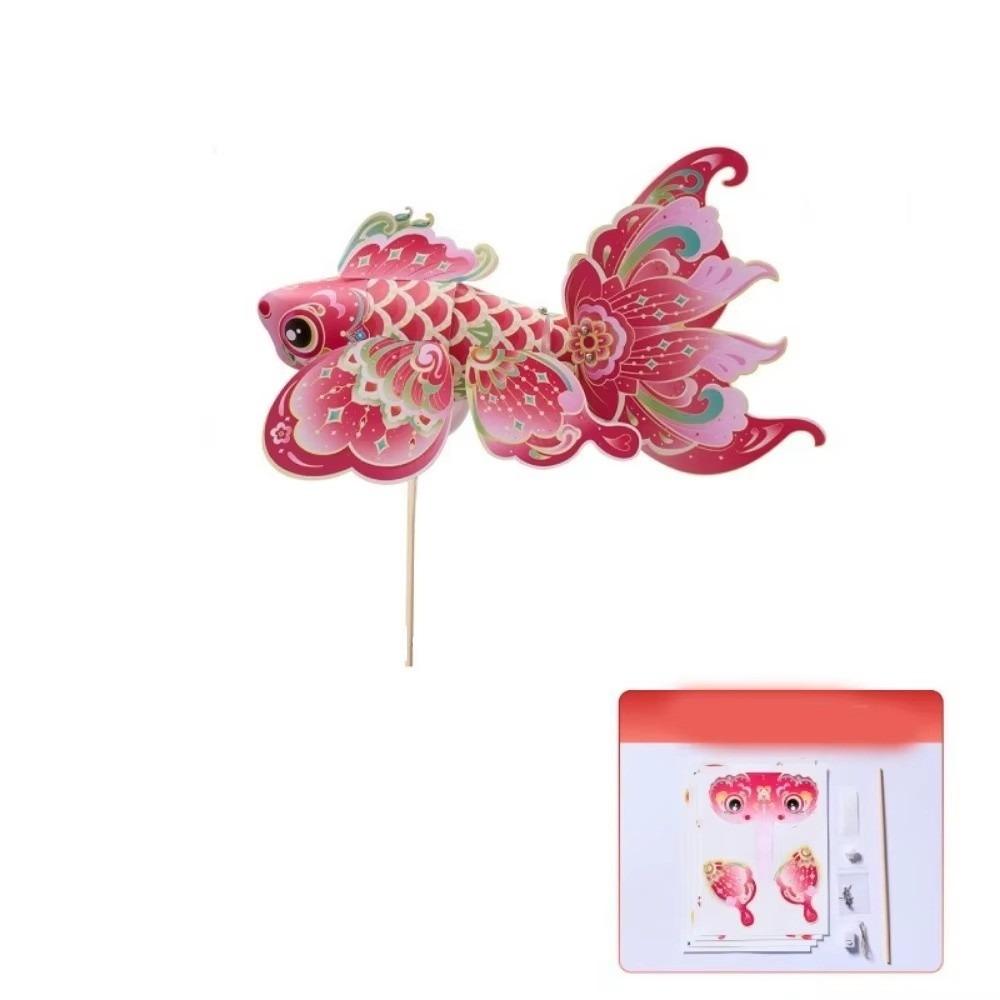DIY Material Package New Year Koi Fish Lantern Luminous Hand-held Lantern  Mid-Autumn Festival