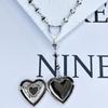 Love Heart Photo Box Pendant Women's Light Luxurious Design High-End Clavicle Necklace