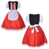 Little Red Riding Hood Costume Set - Red Cape, Pumpkin Bag, Headpiece, 100CM, for Carnival, Halloween, Christmas, Role Play